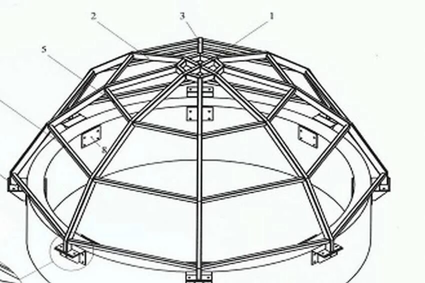 Кольцевая конструкция. Чертёж теплица геокупол. Стратодезический купол каркас чертежи. Теплица геокупол каркас чертежи. Восьмиугольная беседка чертеж.