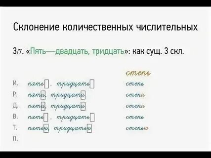 Числительные которые склоняются существительные 3
