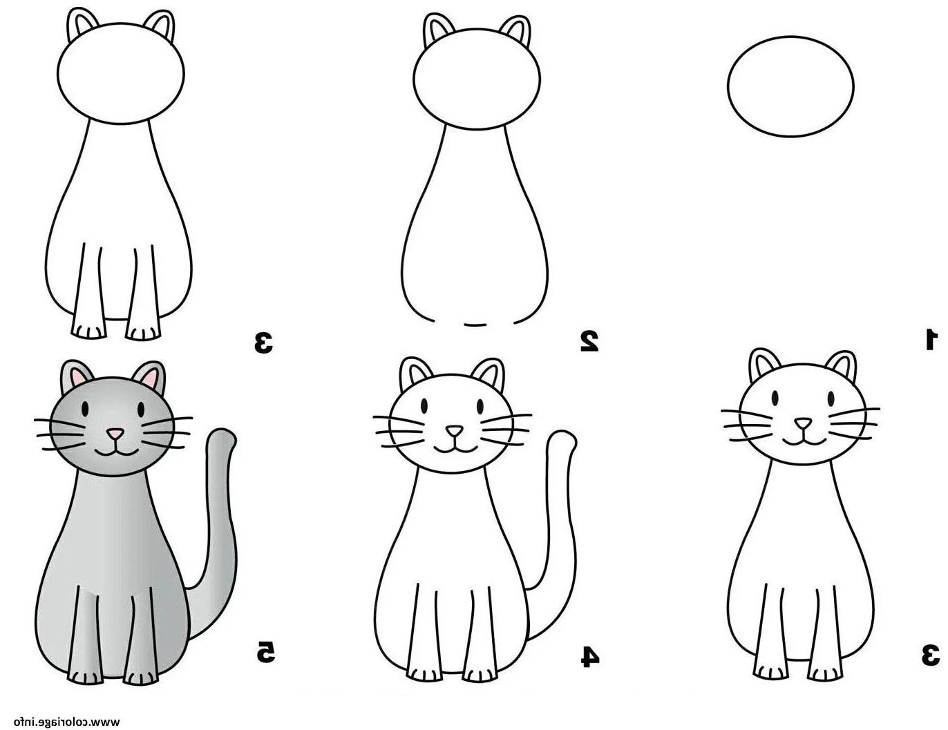 Пошаговое рисование для детей. Последовательное рисование для детей. Схемы рисования для дошкольников. Схема рисования кошки для детей. Рисование для начинающих схемы