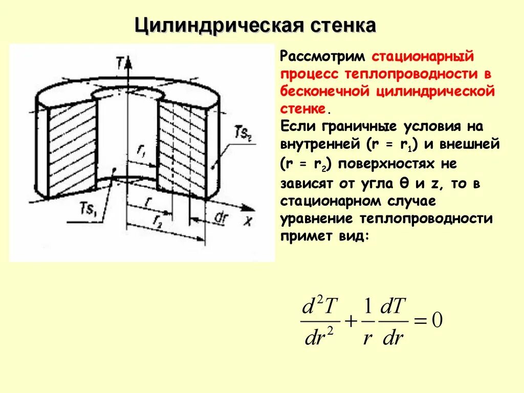 Граничные условия определяют. Теплопроводность многослойной цилиндрической стенки формула. Теплопроводность однослойной цилиндрической стенки. Плоская цилиндрическая стенка теплообмен. Граничные условия теплообмена 2 рода.