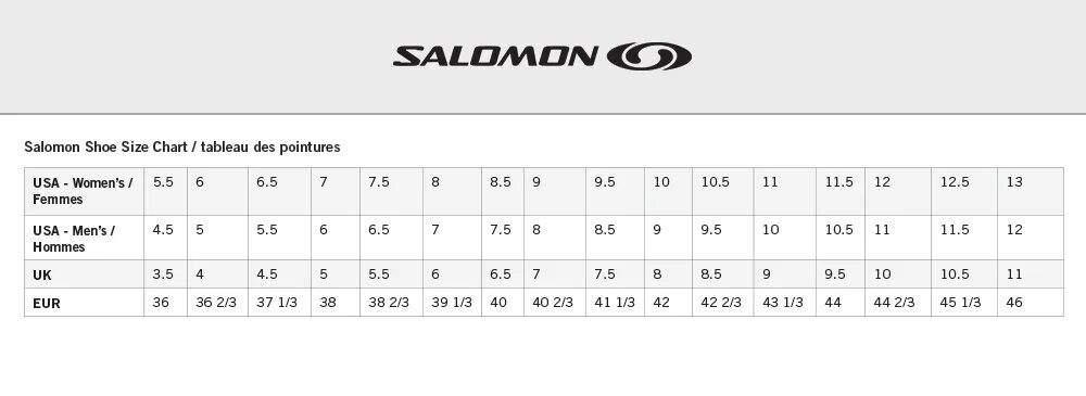 Размерная сетка горнолыжных ботинок Саломон. 10 Uk Salomon размер. Горнолыжные ботинки Salomon Размерная сетка. Размерная сетка лыжных ботинок Salomon.