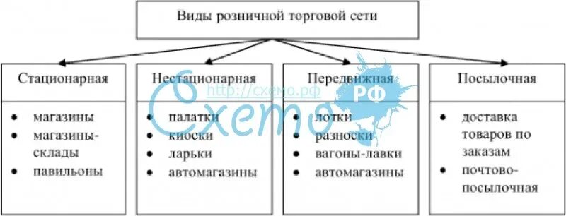 Организация розничной торговой сети. Типы розничной торговой сети. Классификация розничной торговой сети. Виды розничной торговли сети. Виды магазинов розничной торговой сети.