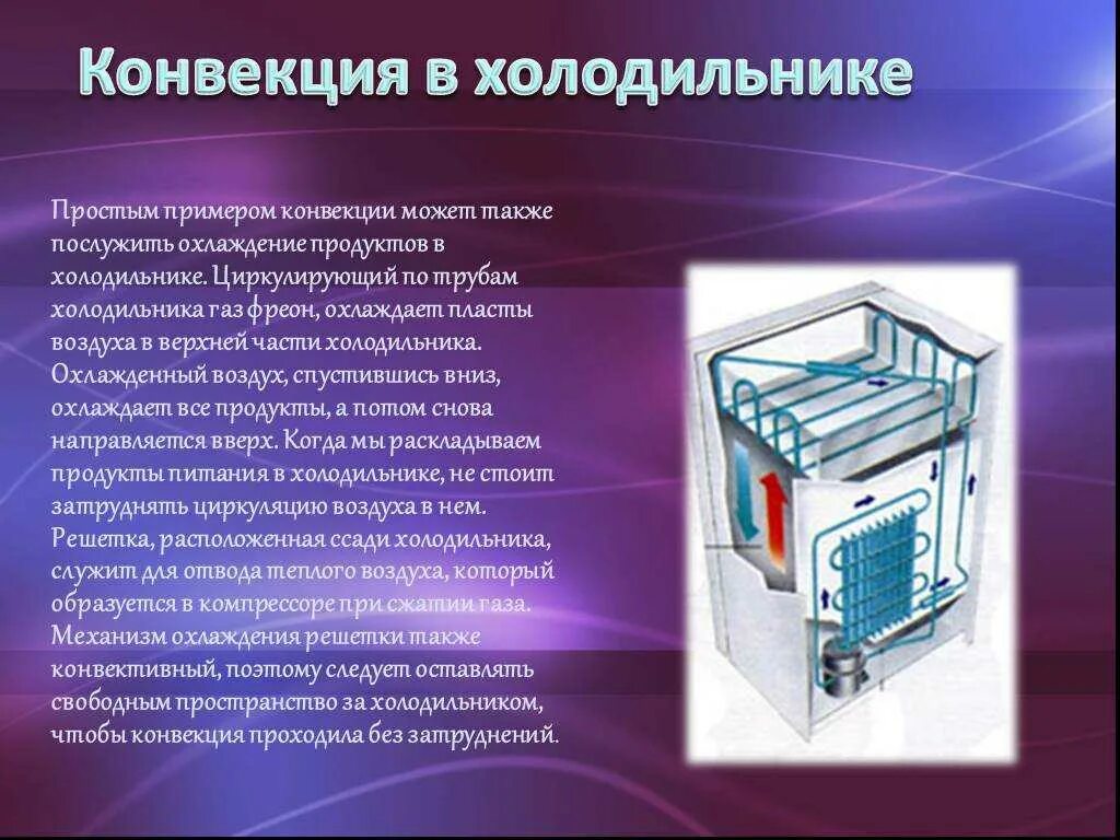 Вещество конвекции. Конвекция. Конвекция в технике. Охлаждение холодильника. Конвекция в быту природе и технике.