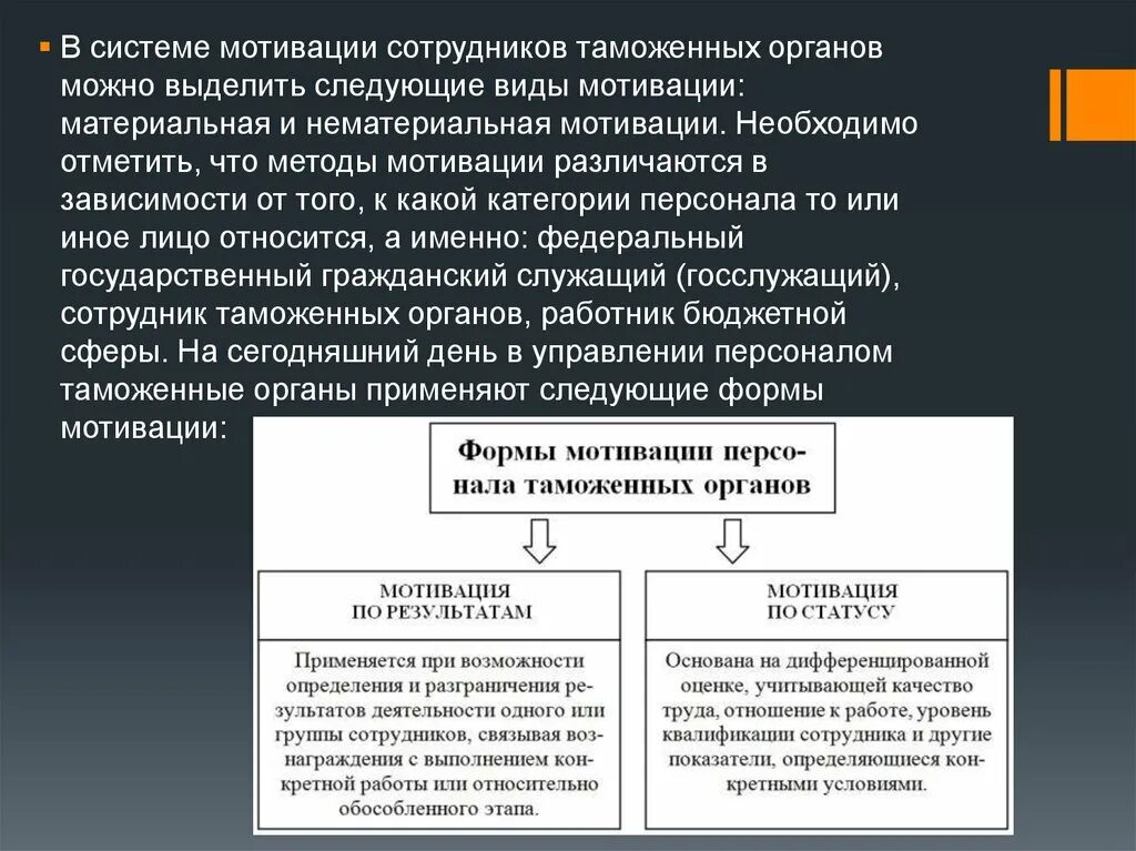 Уровень мотивации работника. Мотивация персонала таможенных органов. Мотивация сотрудников таможенных органов. Система мотивации сотрудников таможенных органов. Мотивация сотрудников в организации материальная.