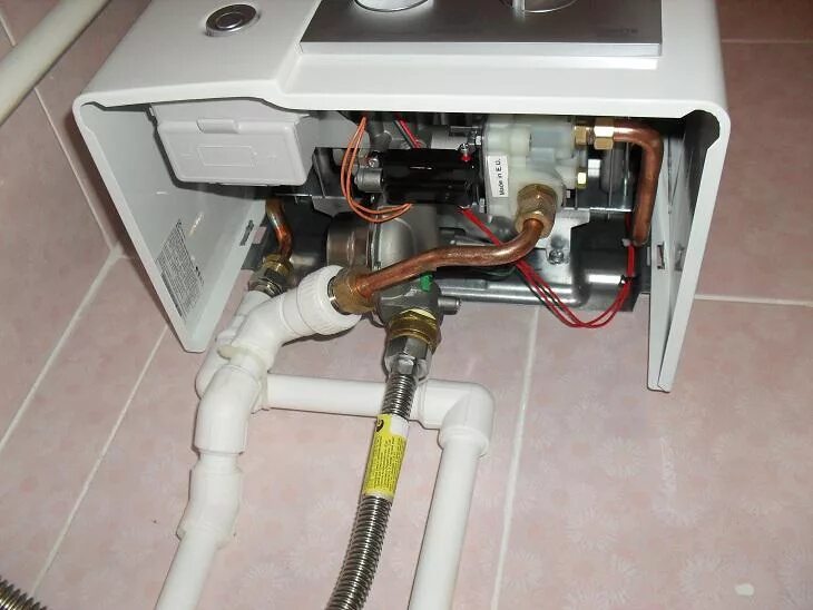 Соединить газовую колонку
