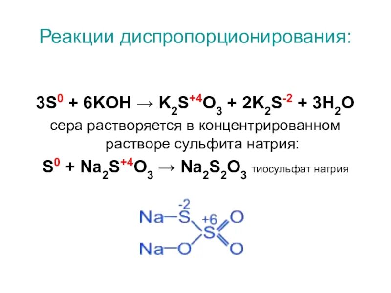 S k2so3 реакция