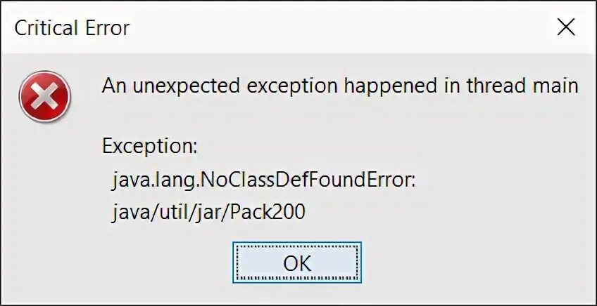 Internal exception java lang noclassdeffounderror. Java error 2 occurred.