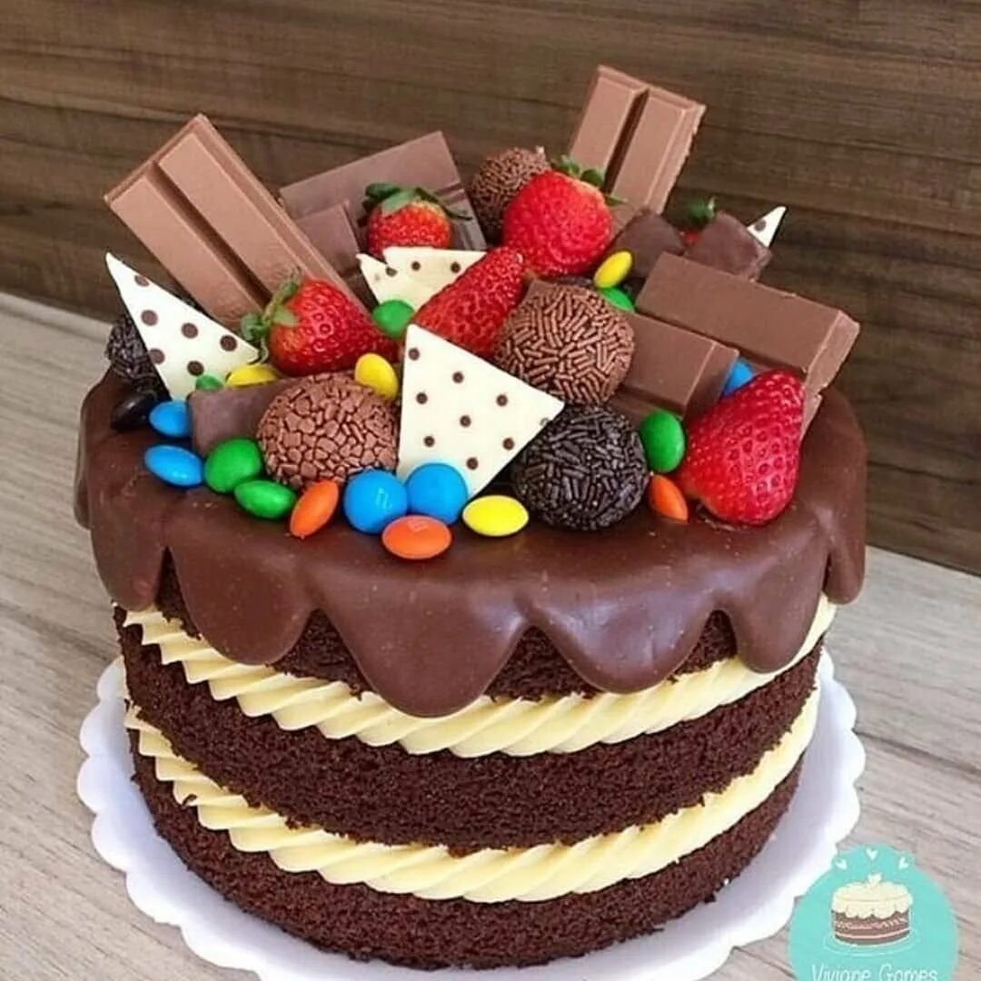 Вкусные тортики. Красивые тортики на день рождения. Красивые торты. Сладкий торт. Торт с клубникой.