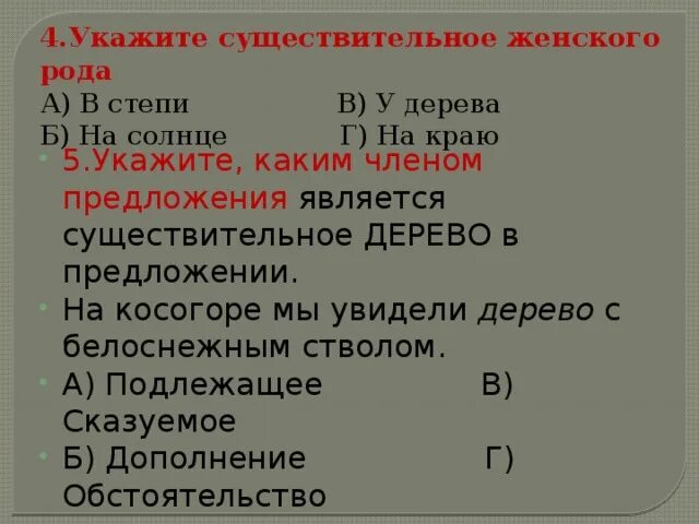 Каким членом предложения бывает существительное. Укажите каким членом является.