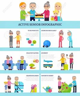 Active senior people flat infographics with healthy lifestyle hobbies prope...
