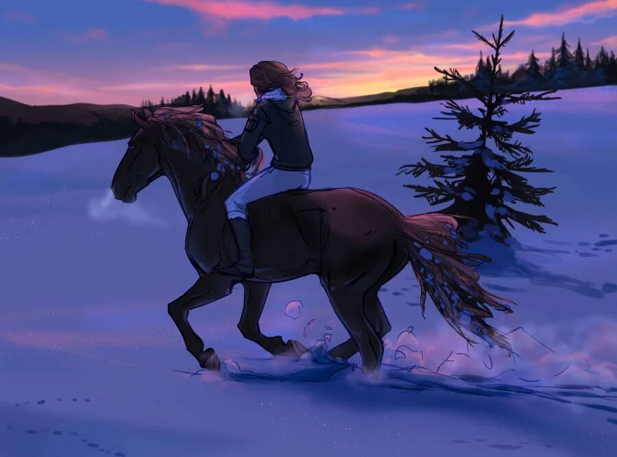 Гонит всадник. Лошади зимой. Лошадь арт. Девушка на лошади арт. Арты с лошадьми и всадниками.