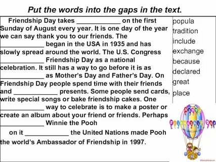 Put the words into the gaps