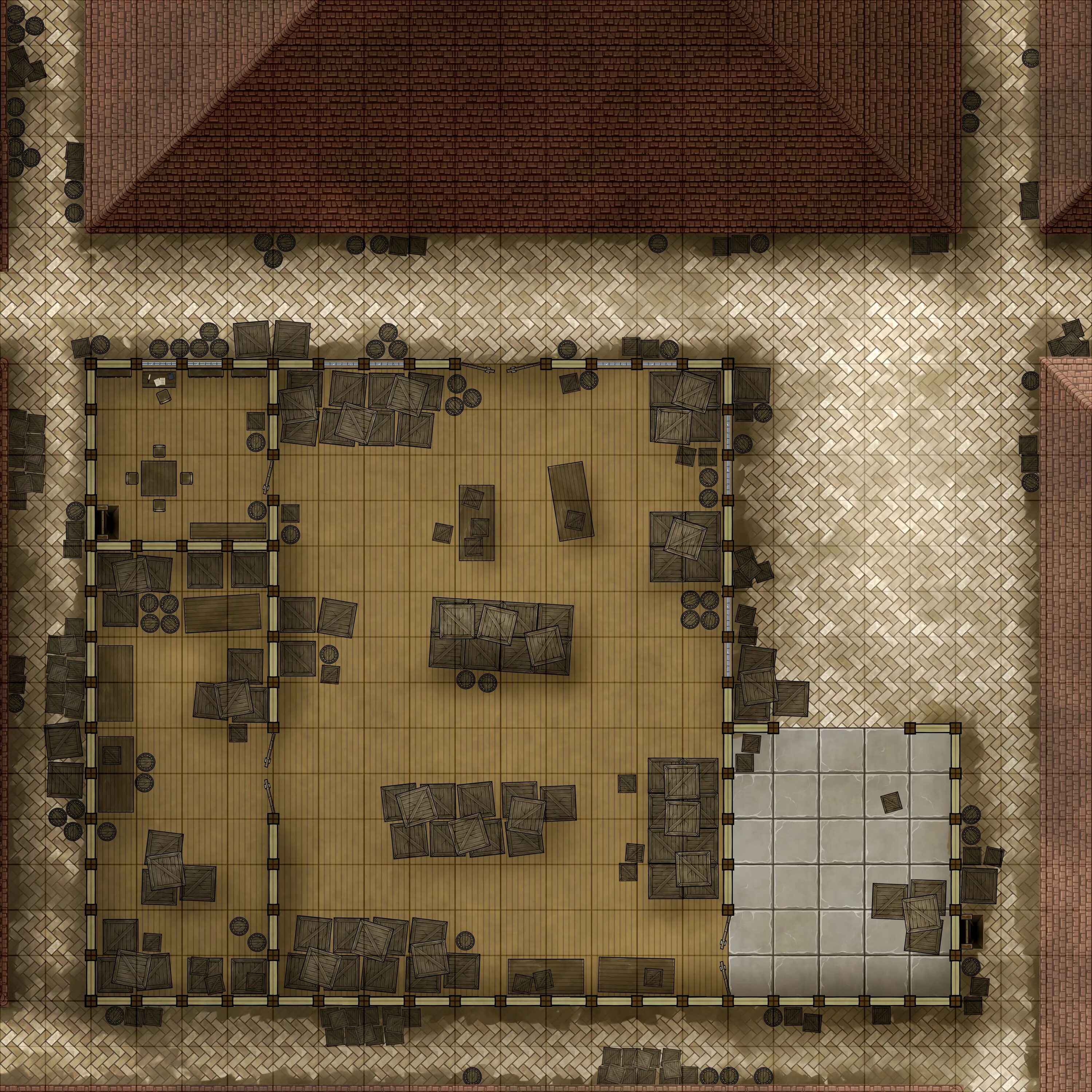 Dnd map. Склад Map DND. Карта склада ДНД. ДНД Battlemap. DND Battle Map склад.