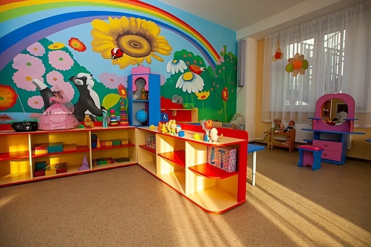 Интерьер группы в детском саду. Украшение групповой комнаты в детском саду. Игровые зоны в детском саду. Группа детского сада.