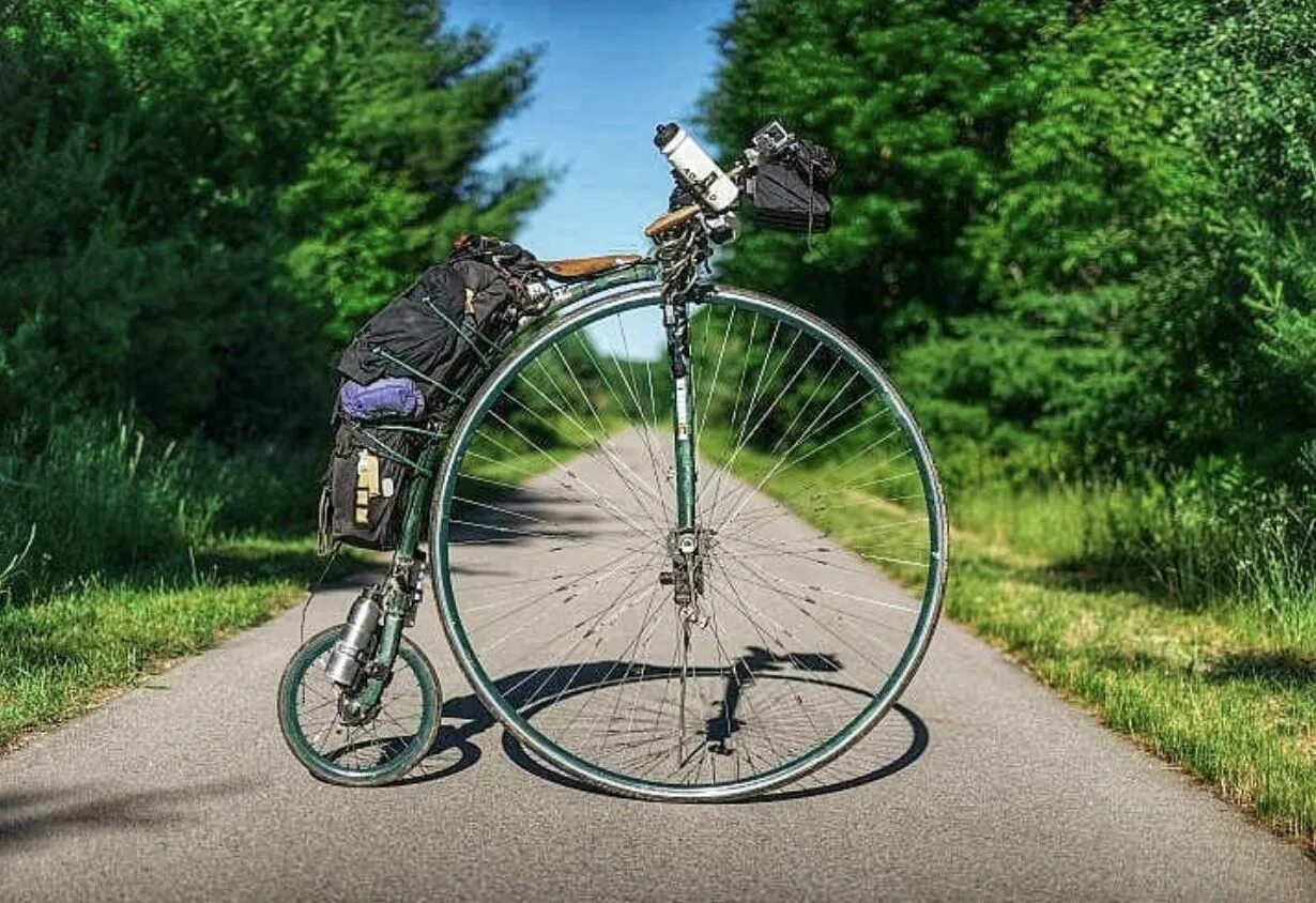 I have a new bike. Пенни фартинг. Пенни фартинг велосипедист. Велосипед паук. Шагающий велосипед.