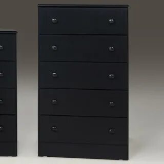 Black 5 drawer chest.