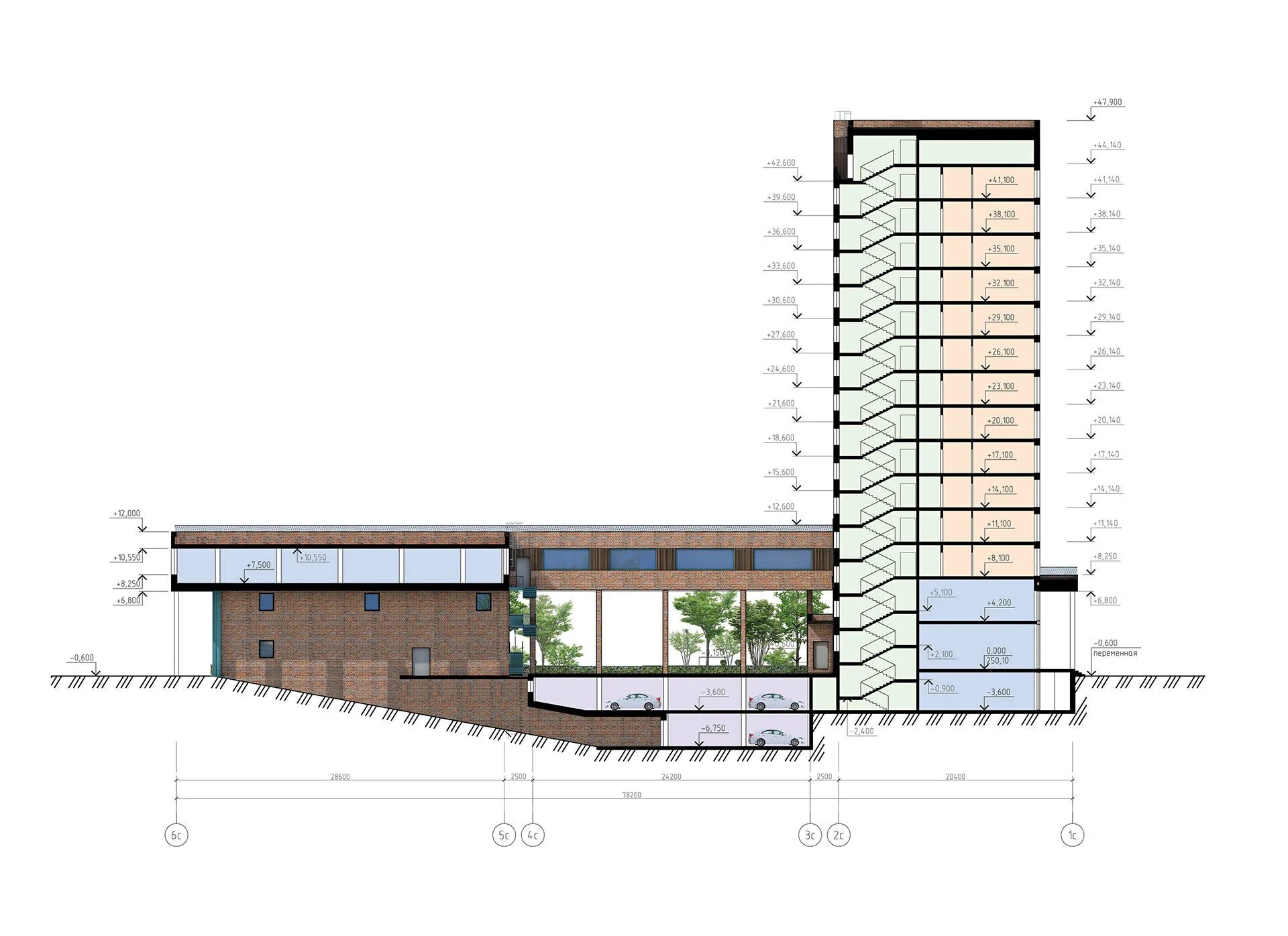 подземная стоянка. подземный паркинг разрез. сп встроенные подземные автостоянки. паркинг жк сколковский. аупт.