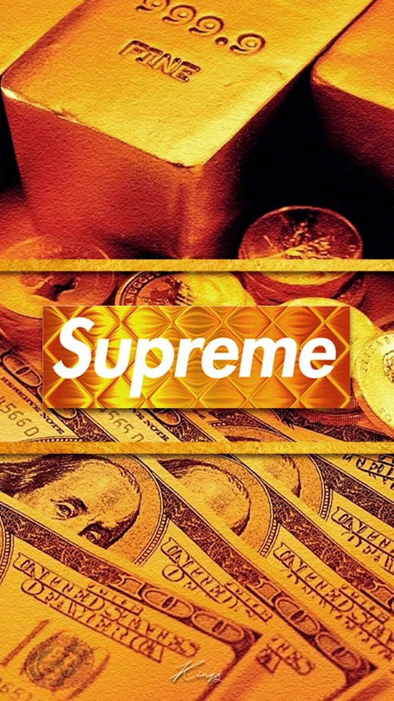 Supreme gold. Деньги Supreme обои. Деньги золото. Supreme золотой.