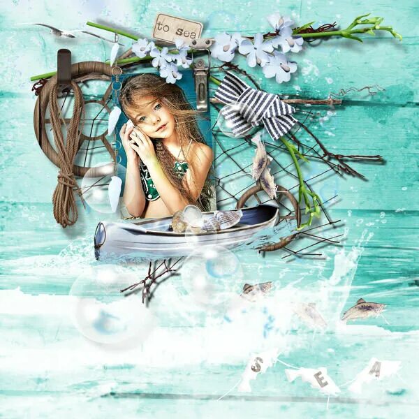 Голос моря программа. Рисований скрап набор море. голос моря. sekada design digital scrapbooking sea blog.