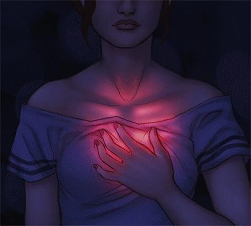 Горит все внутри тела. Девушка с горящим сердцем. Девушка с Сердцев в груди. Сердце светится в груди.