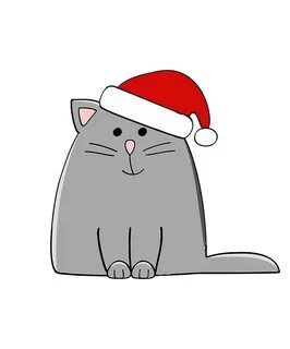 Как легко нарисовать новогоднего котика