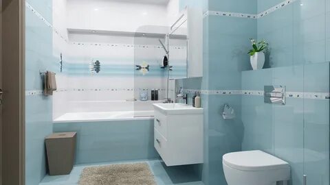 Кафель бело голубой