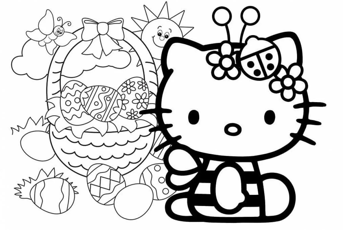 Hello coloring. Хелло Китти. Раскраска Хелло Китти. Раскраски для девочек с Кити. Китти раскраска для детей.