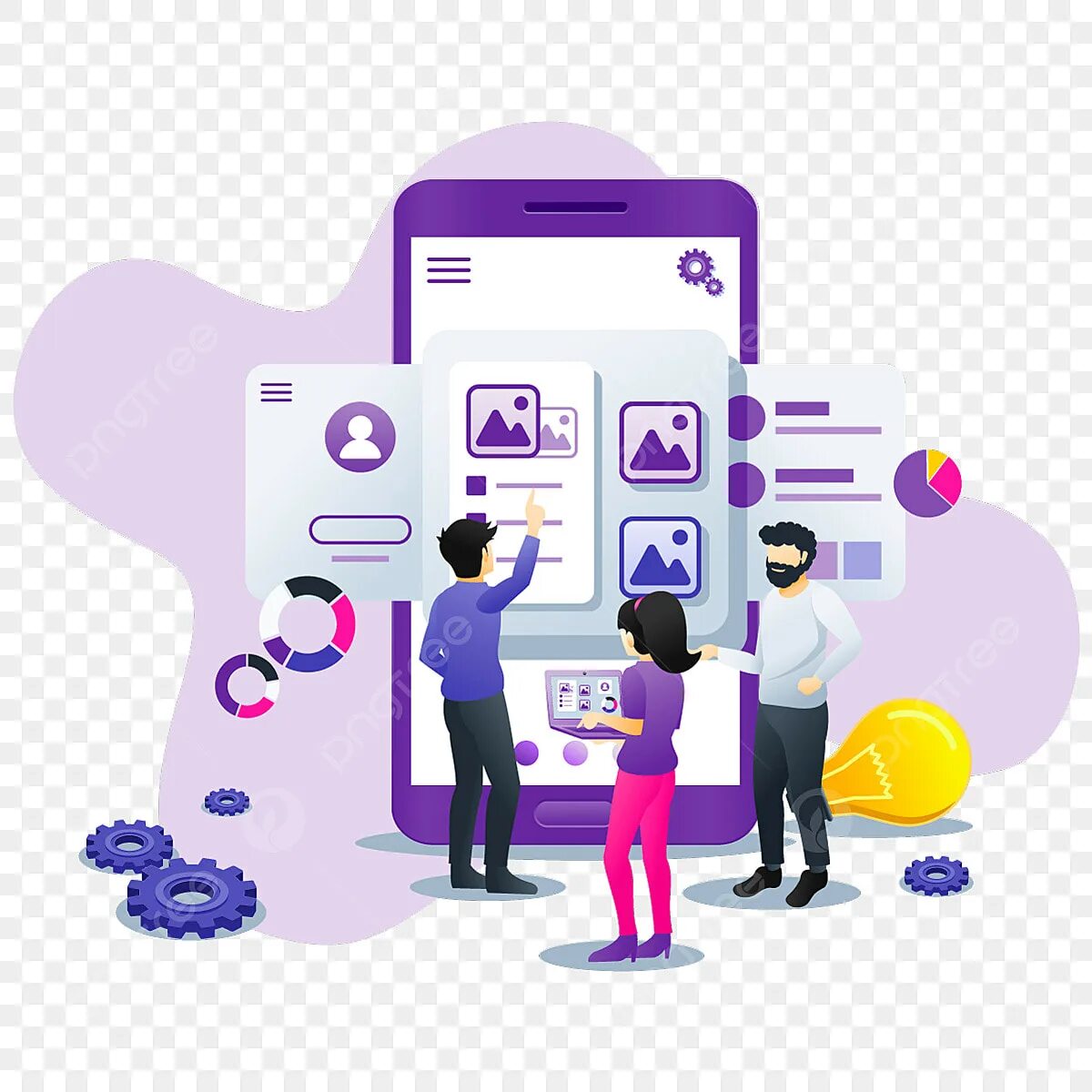 Современная плоская концепция дизайна пользовательского интерфейса Ui с символам