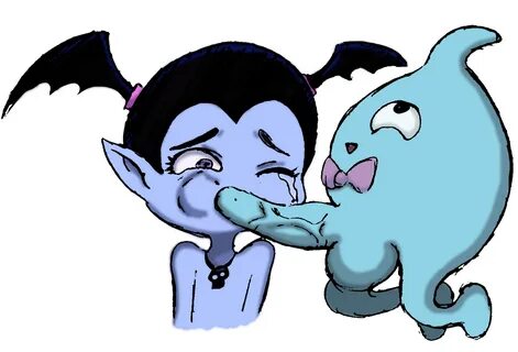 vampirina hauntley, disney, vampirina, black hair, blue skin, fellatio, fem...