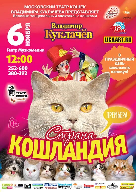 Кошки в цирке. Афиша с котами. Кошки куклачева билеты москва