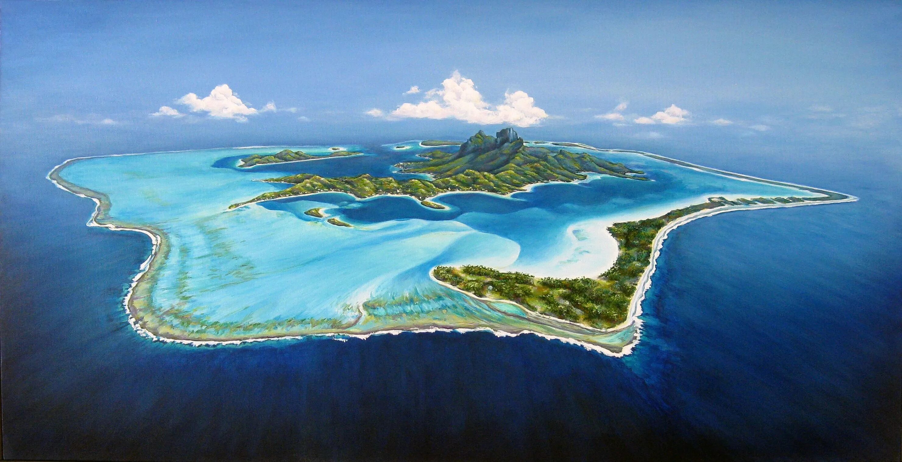 Атолл Бора-Бора. Остров Бора-Бора (Bora-Bora). Атолл в тихом океане. Bora Bora French Polynesia Бора Бора. Страна в которой есть остров