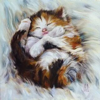 Кошки картины маслом