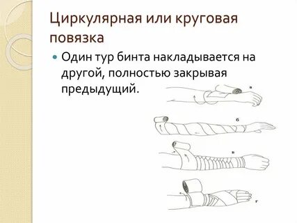 Наложение круговой повязки
