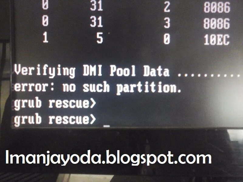 Verifying DMI Pool data виндовс 7. Verifying DMI Pool data и дальше не грузит. No such Partition. Error no such Partition. Dmi pool data