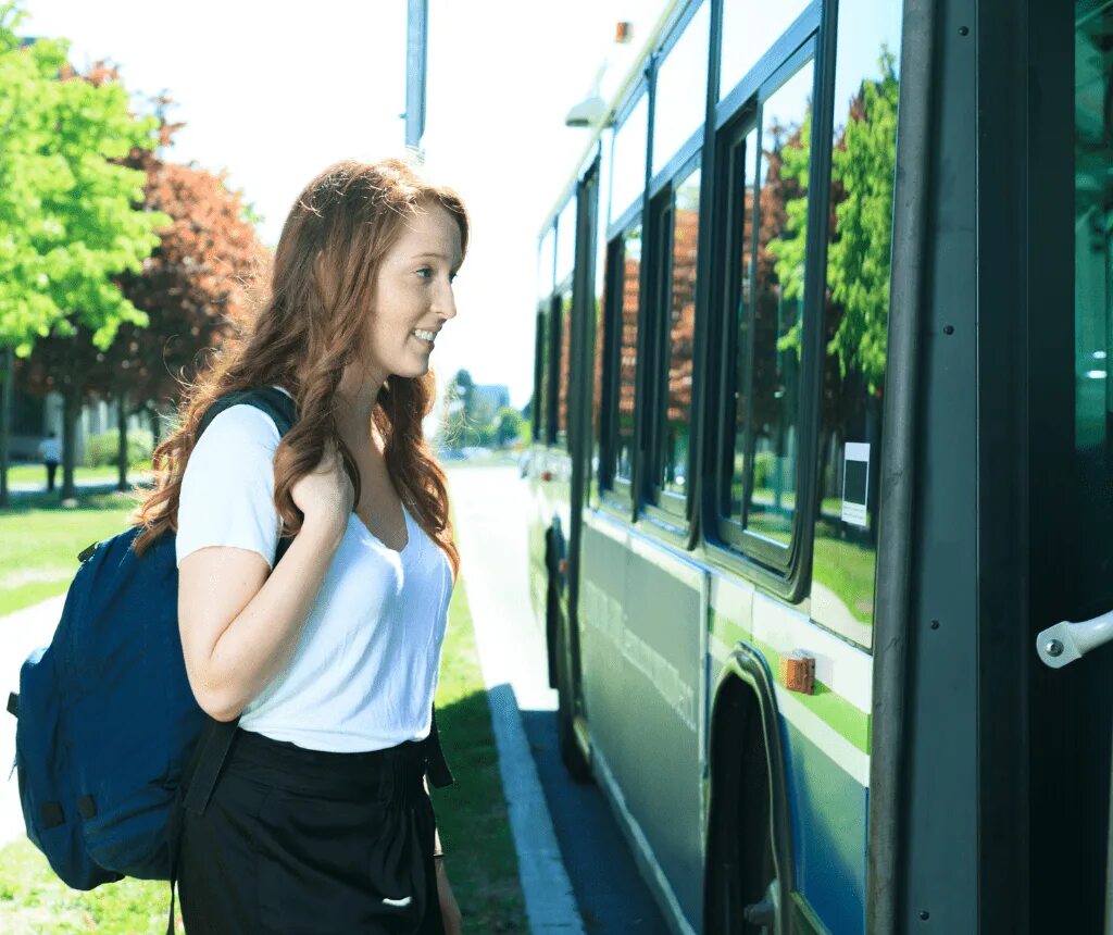 Sometimes she to take a bus. Ватсон девушка в автобусе. девушки минтранс. girls on the bus.