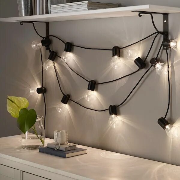 Гирлянда ретро на бечевке с круглыми лампочками 9х6 см Luca Lighting теплый белы