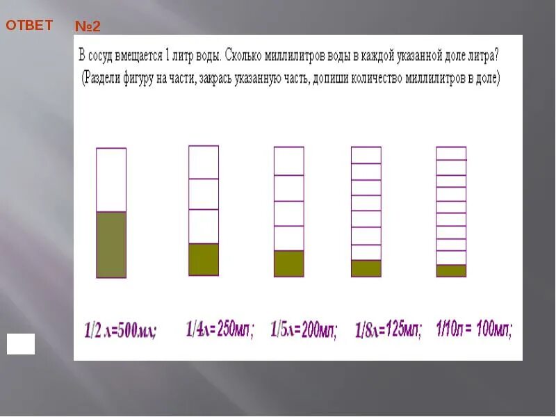 Сколько литров одно деление. Деление на литр. 1 Литр разделить на 5 частей. Литр разделить на 2. 1 Литр разделить на 3.