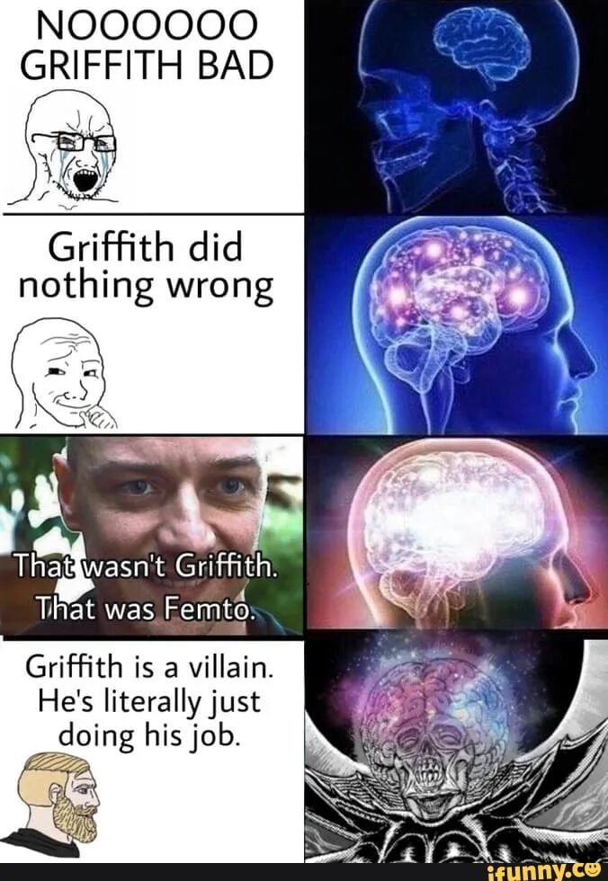 Griffith did nothing wrong. Griffith memes. Did nothing wrong meme. Nothing is wrong