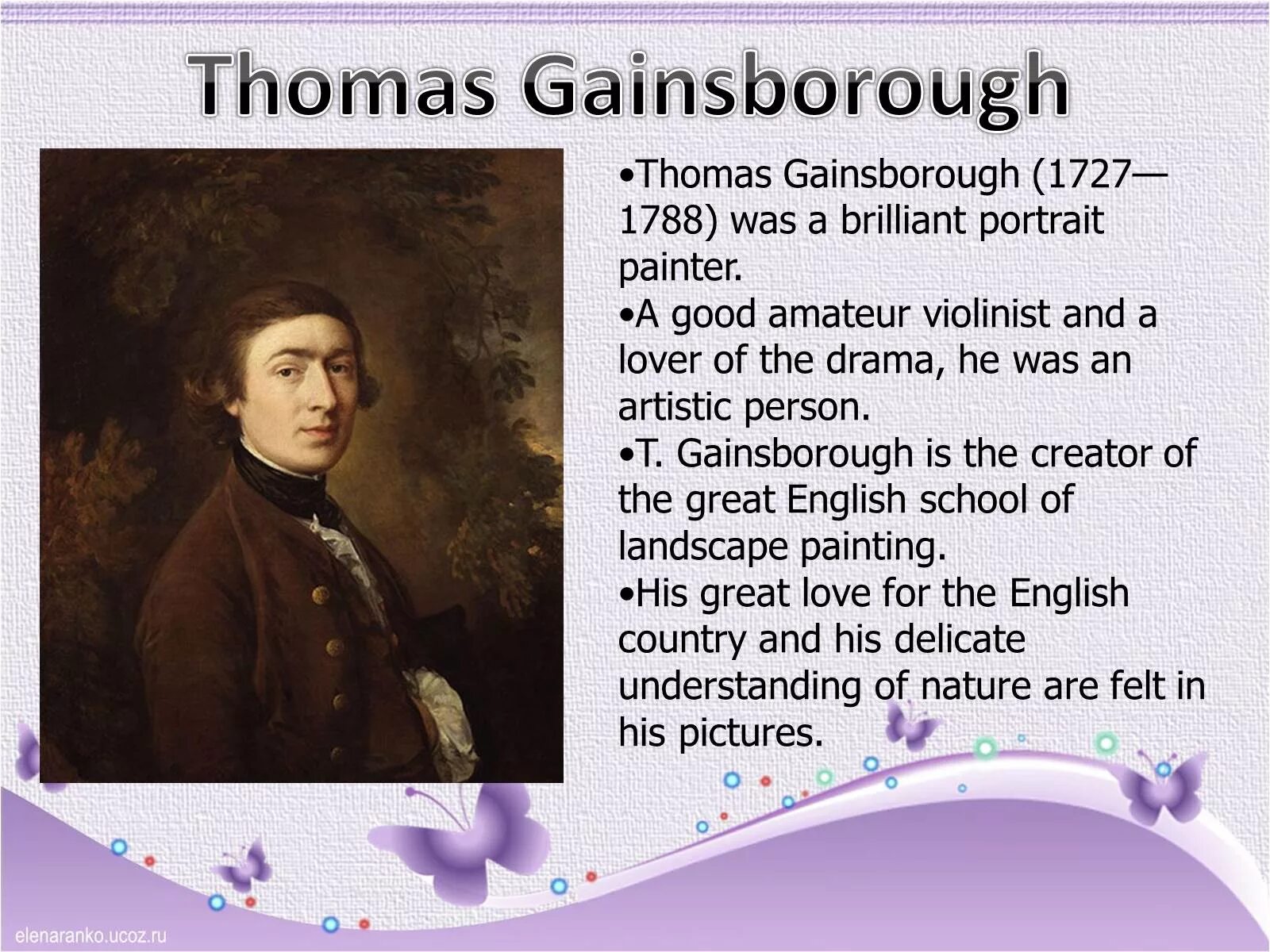 Известные люди на английском языке с переводом. Томаса Гейнсборо (1727-1788). Известные художники на английском языке. Известные художники Великобритании.