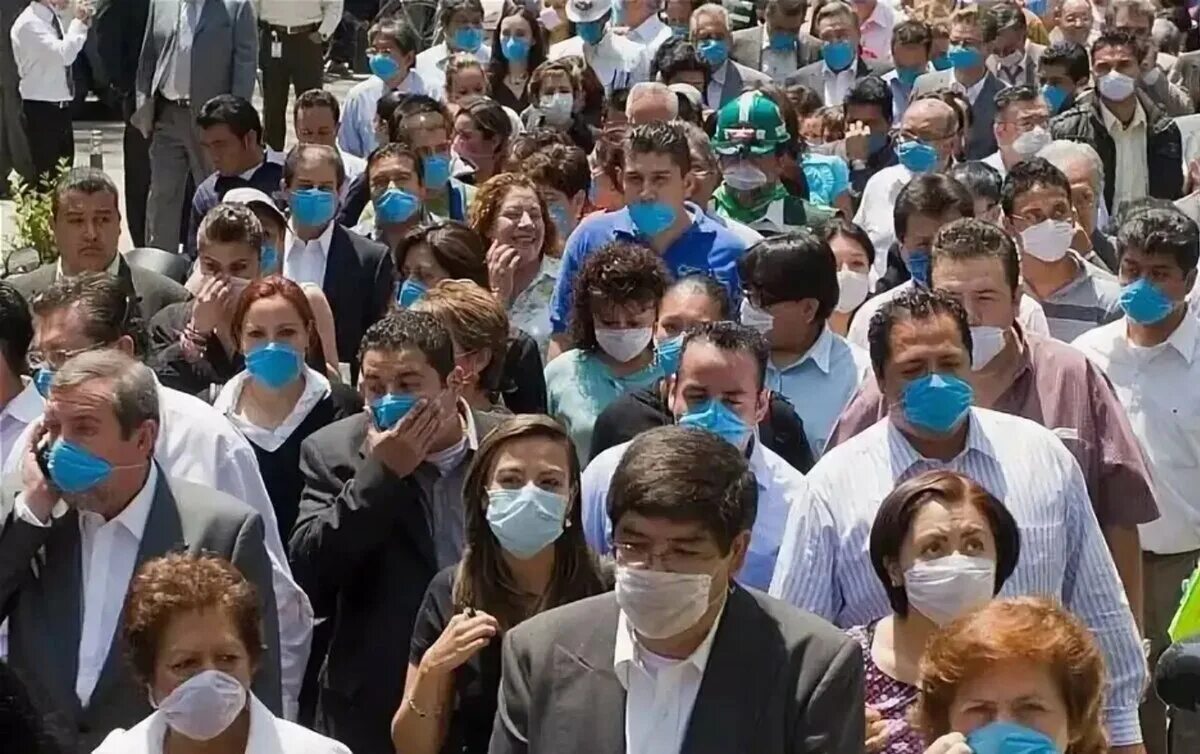 Много человек заболело. Массовые заболевания людей. Много людей в масках.
