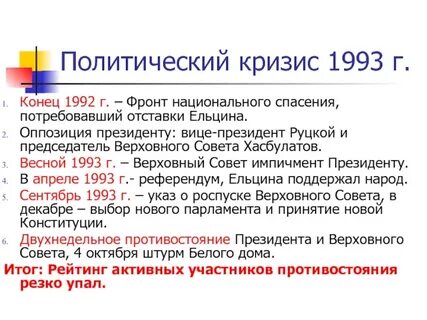 Путч 1993 причины