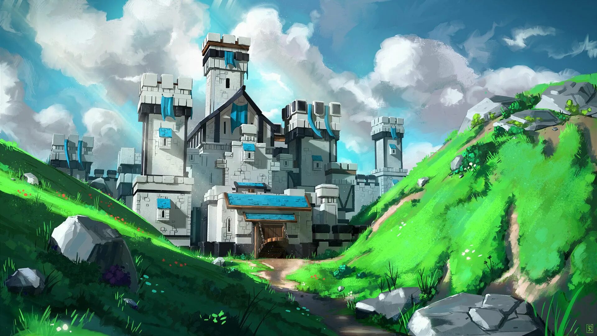 In simple environment. Concept art замок. замок казуальный арт. environment арт. арт маленький каменный дворец.