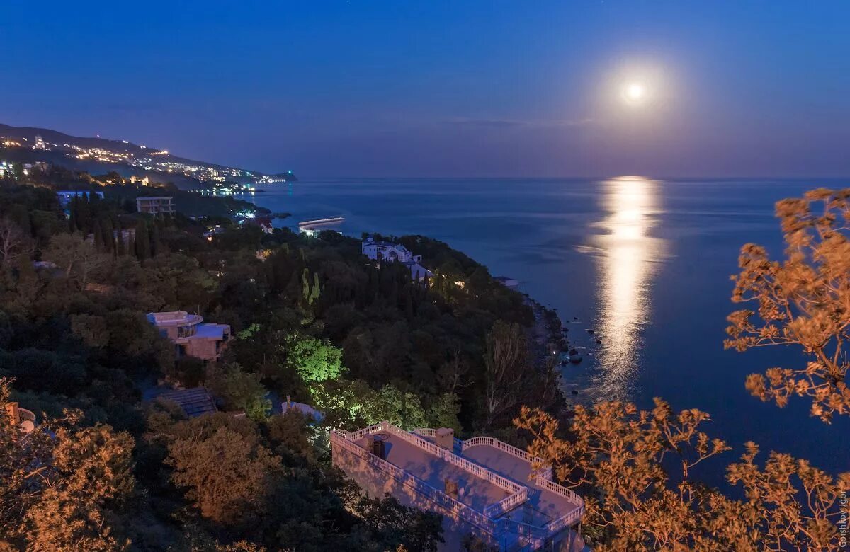 Город Алупка Крым. Вид с ай- Петри на Алупку море. Алупка вечерняя набережная. Алупка панорама.