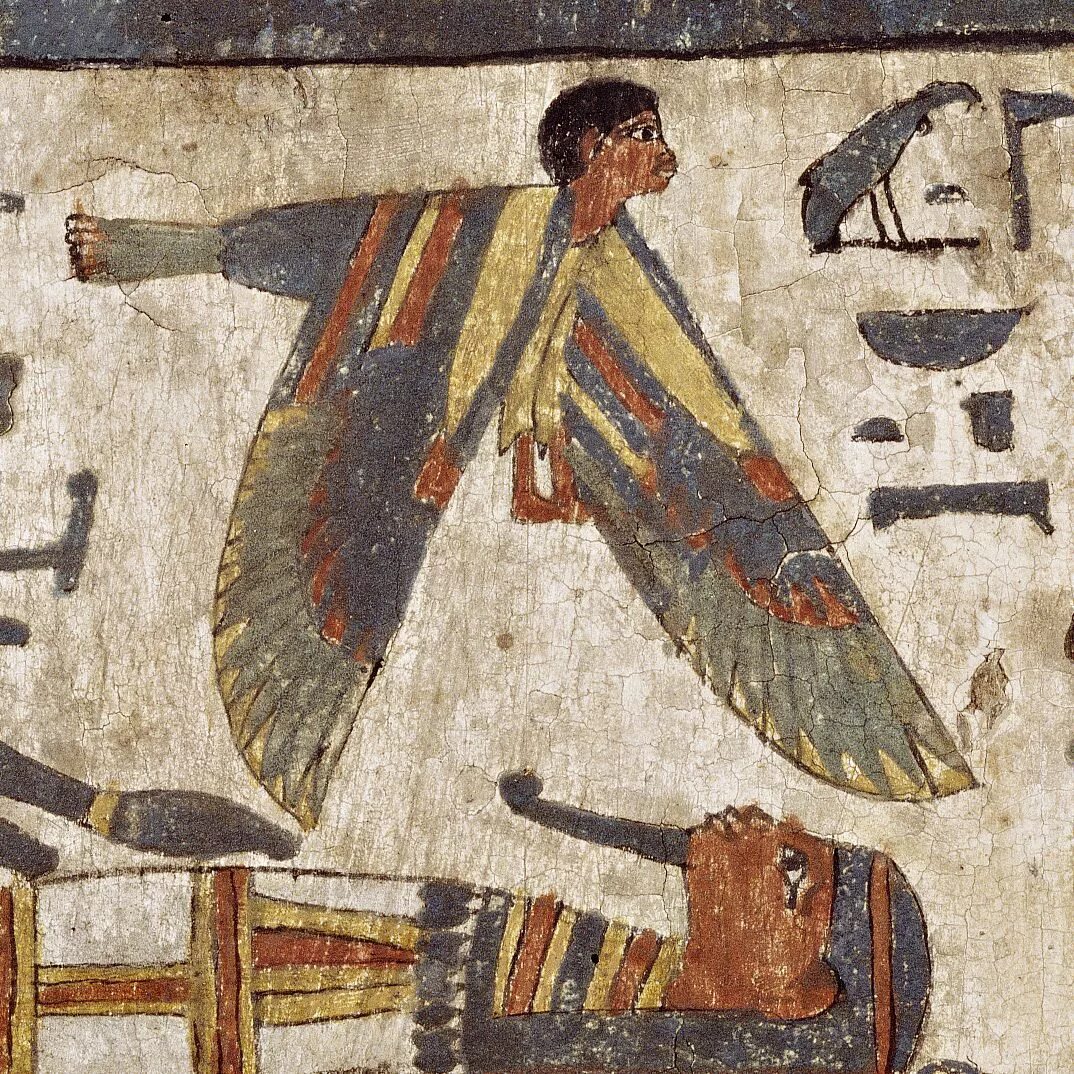 Душа в древности. Ба в древнем Египте. Ба древний Богин Египта. Египет Гробница Инхеркау фреска. Мифотворчество древнего Египта фрески.