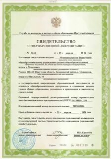 Действующее свидетельство