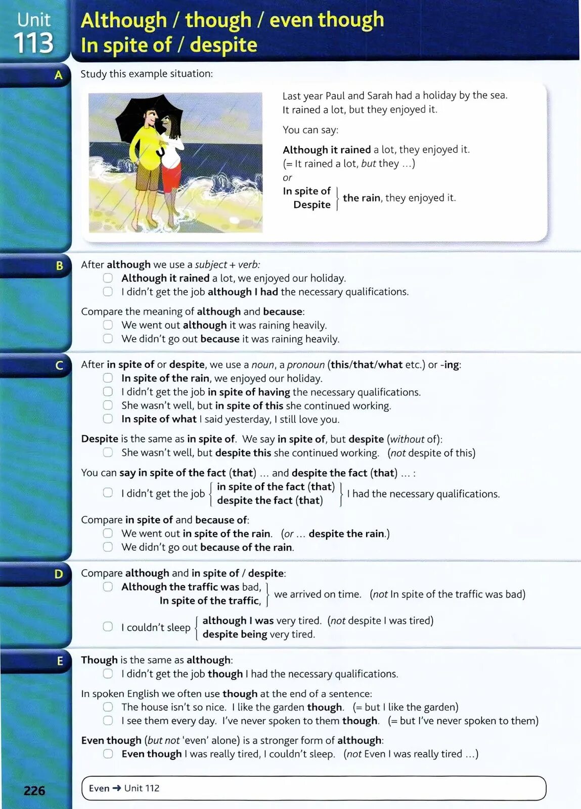 Although even though though. English_grammar_in_use_4th intermediate гдз. although though even though in spite of despite упражнения. despite in spite of although. although though разница.
