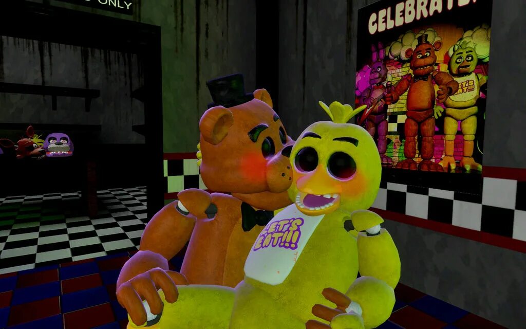 Freddy's chica. Фредди ФНАФ 1 И той чика. Чика и Фредди ФНАФ 1. ФНАФ Фредди и чика. Мишка Фредди чика.