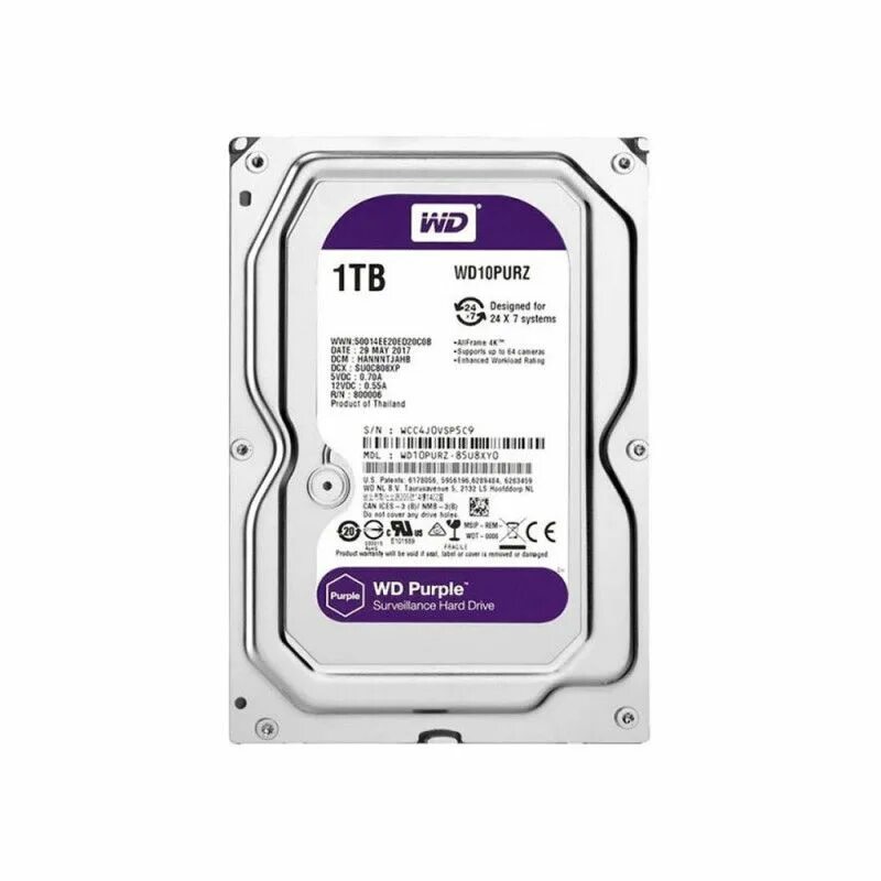 Диск тб внутренний. HDD: 1,0 TB SATA 5400/64 MB WD Purple wd10purz. Жесткий диск Western Digital WD Purple 10 TB. Жесткий диск Western Digital WD Purple 3 TB. 1tb WD wd10purz Purple.