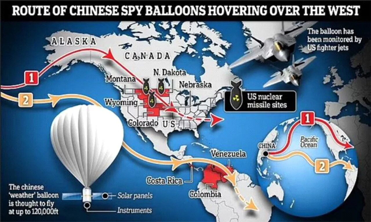Сбили воздушный шар. Китайский воздушный шар шпион. Карта полетов воздушных шаров. Обломки китайский шар над США. Траектория полета китайского шара.