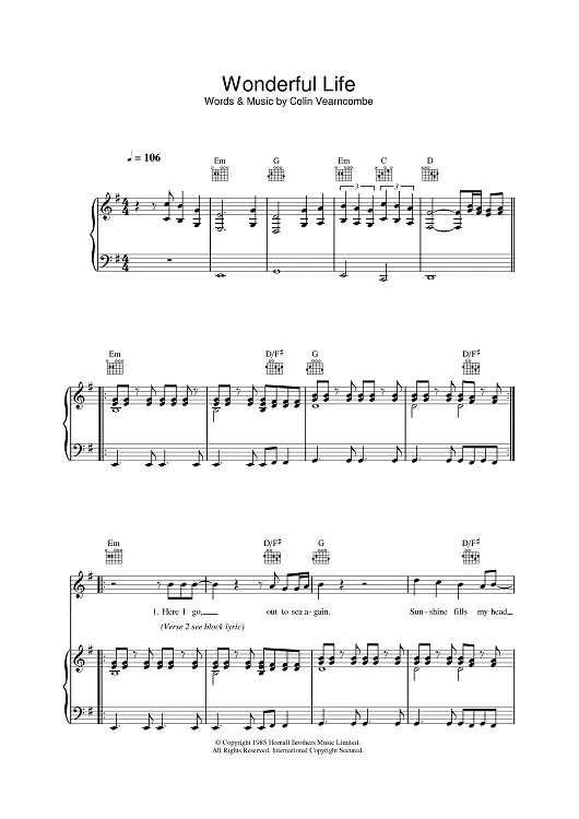 Вандефул лайф песня. Black wonderful life ноты. Wonderful life 1987. Wonderful life клип. Black группа wonderful life.